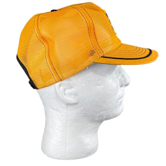 Vintage 70s CAT Diesel Power Snapback Mesh Trucker Hat Yellow One Size - Picture 4 of 6